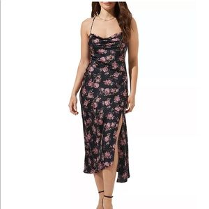 ASTR Cowl Neck Floral Dress